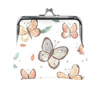 Mnsruu Portable Coin Purses for Women Girls Little Beautiful Butterfly Pouch Mini Purse Kiss-Lock Change Wallet Small Leather Purses for Women Girls Credit Card, Keys, Coin, Headset