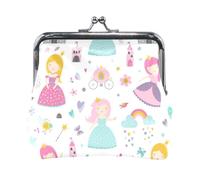 Mnsruu Portable Coin Purses for Women Girls Princess Castle Pouch Mini Purse Kiss-Lock Change Wallet Small Leather Purses for Women Girls Credit Card, Keys, Coin, Headset