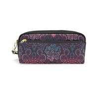 Mnsruu PU Leather Pencil Case Astronomical Geometry Moon Stars Roses Pen Pouch Makeup Cosmetic Bag