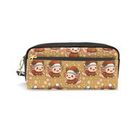 Mnsruu PU Leather Pencil Case Axolotl Snowflake Polka Dots Pen Pouch Makeup Cosmetic Bag