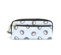 Mnsruu PU Leather Pencil Case Penguin Faces Snowflakes Pen Pouch Makeup Cosmetic Bag