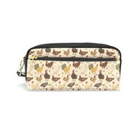 Mnsruu PU Leather Pencil Case Various Chicken Pattern Pen Pouch Makeup Cosmetic Bag