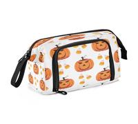Mnsruu Pumpkin Smile Pencil Case Large Capacity Pencil Pouch Stationery Bag for Office School