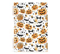 Mnsruu Pumpkin Spider Web Bat Pattern Spiral Notebook Journals 1 Pack, Hardcover Lined Journal for Women, A5 College Ruled Notebooks for Journaling Writing Work Office School 5.7x8.3 Inch