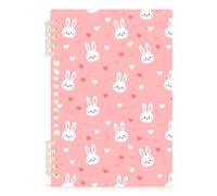 Mnsruu Rabbit Heart Spiral Notebook Journals 1 Pack, Hardcover Lined Journal for Women, A5 College Ruled Notebooks for Journaling Writing Work Office School 5.7x8.3 Inch