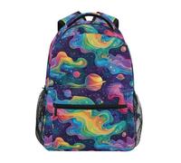 Mnsruu Rainbow Planet Pattern Backpack for Students Boys Girls School Bag Children's Backpack Travel Casual Daypack Rucksack