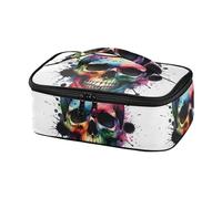 Mnsruu Rainbow Skull Head Lunch Bag for Women Men, Insulated Lunch Box Portable Cooler Bags Tote Bag for School Office Picnic Travel