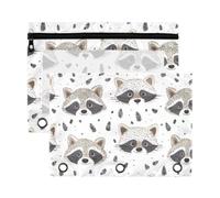 Mnsruu Red Panda 3 Rings Binder Pouch Pencil Case, 2 Pack Pencil Pouches with Zipper, Clear Window Cosmetic Bag
