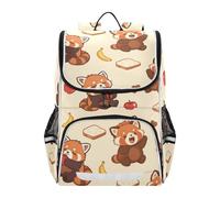 Mnsruu Red Panda Banana Pattern Kids Backpack Rucksack Bag for School Girls & Boys, Cute School Bag for Kids, Kids Bookbag for Elementary with Reflective Strip