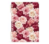 Mnsruu Red White Rose Spiral Notebook Journals 1 Pack, Hardcover Lined Journal for Women, A5 College Ruled Notebooks for Journaling Writing Work Office School 5.7x8.3 Inch