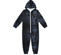 Mnsruu Roaring Black Panther Children Hooded Pyjamas Set for 4-14 Years Boys Girls Kids Loungewear Zip Up Sleepwear All in One Sleepsuit Jumpsuit Nightwear