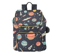 Mnsruu Rocket Star Planet Pattern Backpack for Women Travel Anti Theft Rucksack Large Casual Daypacks Quilted Laptop Purse Ladies Fashion Handbag
