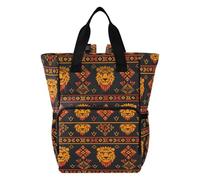 Mnsruu Roma Elements Lion Baby Diaper Bag Backpack Large Bag Waterproof Travel Diaper Bags for Moms and Dads