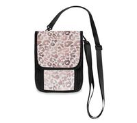 Mnsruu Rose Gold Leopard Wild Animal Cheetah Skin Travel Wallet Passport Holder Credit Card Gadget Holder Pouch Bag Unisex Crossbody Wallet Travel Neck Wallet with Adjustable Strap