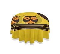 Mnsruu Round Tablecloths, Brown Owls Decorative Table Cloth for Circular Table Cover Dinner Table Parties