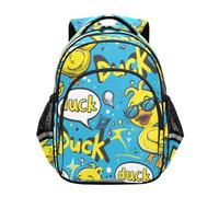 Mnsruu Rubber Duck Bubbles Lightning Sunglasses Pattern Backpack For Girls Kindergarten Elementary Bookbag Lightweight Childrens School Bag,Small
