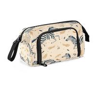Mnsruu Running Zebras Pencil Case Large Capacity Pencil Pouch Stationery Bag for Office School