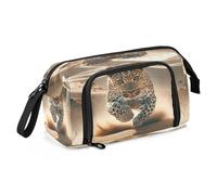 Mnsruu Rushing Leopard in The Desert Pencil Case Large Capacity Pencil Pouch Stationery Bag for Office School