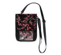Mnsruu Sakura Cherry Blossom Flower Floral Travel Wallet Passport Holder Credit Card Gadget Holder Pouch Bag Unisex Crossbody Wallet Travel Neck Wallet with Adjustable Strap