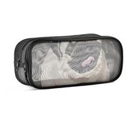 Mnsruu School Pencil Case Dog Pug Isolated at The Grey Pencil Pouch Bag for Girls Boys Teenagers Students,24 x 10.5 x 8 CM