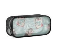 Mnsruu School Pencil Case Hand Drawn Penguin Pencil Pouch Bag for Girls Boys Teenagers Students,24 x 10.5 x 8 CM