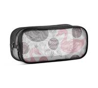 Mnsruu School Pencil Case Pink and Black Princess Swan Pencil Pouch Bag for Girls Boys Teenagers Students,24 x 10.5 x 8 CM