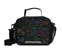 Mnsruu Science Chemistry Formula Lunch Bags Large Insulated Lunch Box for Kids Boys Girls Reusable Cooler Bag Tote Bag School Lunchbox with Shoulder Strap