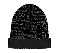 Mnsruu Science Formulas Math Chemistry Beanie Hat Winter Hat Cold Weather Knit Beanies Warm Slouchy Hat for Women Men Multicoloured