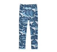 Mnsruu Sea World Sharks Girls Leggings Soft Athletic Pants Comfortable Tights Stretch Bottom Trousers Dancing Pants Multicoloured