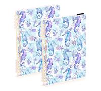 Mnsruu Seahorse Starfish Spiral Notebook Journals 2 Pack, Hardcover Lined Journal for Women, A5 College Ruled Notebooks for Journaling Writing Work Office School 5.7x8.3 Inch
