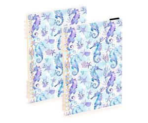 Mnsruu Seahorse Starfish Spiral Notebook Journals 2 Pack, Hardcover Lined Journal for Women, A5 College Ruled Notebooks for Journaling Writing Work Office School 5.7x8.3 Inch