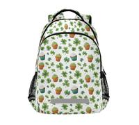 Mnsruu Shamrock and Cupcake School Bag Primary Junior High School Backpack Bookbag for Students Teens