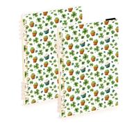 Mnsruu Shamrock Cupcake Spiral Notebook Journals 2 Pack, Hardcover Lined Journal for Women, A5 College Ruled Notebooks for Journaling Writing Work Office School 5.7x8.3 Inch