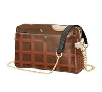 Mnsruu Shoulder Bags for Women, Chocolate Ice Cream Texture Leather Crossbody Bags Purse Handbag