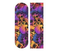 Mnsruu Skull Skateboard Grip Tape Sheet Scooter Deck Sand Paper 9" x 33"