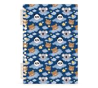 Mnsruu Sloth Panda Pattern Spiral Notebook Journals 1 Pack, Hardcover Lined Journal for Women, A5 College Ruled Notebooks for Journaling Writing Work Office School 5.7x8.3 Inch