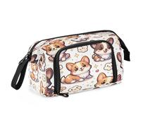Mnsruu Smile Dog Pencil Case Large Capacity Pencil Pouch Stationery Bag for Office School