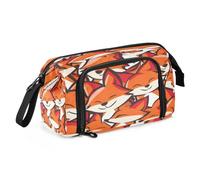 Mnsruu Smile Fox Pencil Case Large Capacity Pencil Pouch Stationery Bag for Office School