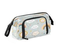 Mnsruu Smile Sun Pencil Case Large Capacity Pencil Pouch Stationery Bag for Office School