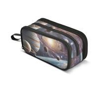Mnsruu Solar System Space Galaxy Pencil Case Large Capacity Pen Bag Girls Boys Pencil Pouch Stationery Organizer Holder Zipper Pen Case for School Office