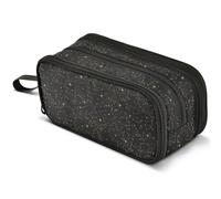 Mnsruu Space Gold Stars Zodiac Pencil Case Large Capacity Pen Pouch Pencil Bag with 3 Compartments Pen Holder Organizer Stationery Bag