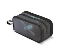 Mnsruu Space Technology Satellite Large Capacity Pencil Case 3 Compartment Pouch Holder School Supplies Boys Girls