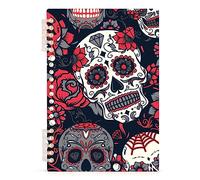 Mnsruu Spiral Notebook Journal for Women A Lot Of Purple Turtle Day Of The Dead Colorful Sugar Skull with Floral Notebook Journals for Study, Notes,21,2 X 14.6 CM