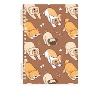 Mnsruu Spiral Notebook Journal for Women Cute Bulldog Shiba Inu Dog Notebook Journals for Study, Notes,21,2 X 14.6 CM