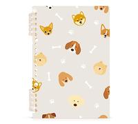 Mnsruu Spiral Notebook Journal for Women Dog Pug Corgi Notebook Journals for Study, Notes,21,2 X 14.6 CM