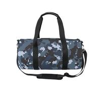 Mnsruu Sports Gym Bag with Shoulder Strap for Women Men Blue Camo Military Duffle Bag Travel Training Workout Bag with Shoe Compartment for Overnight,Weekend