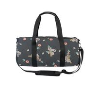 Mnsruu Sports Gym Bag with Shoulder Strap for Women Men Cute Cartoon Koala Floral Birds Duffle Bag Travel Training Workout Bag with Shoe Compartment for Overnight,Weekend