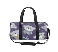 Mnsruu Sports Gym Bag with Shoulder Strap for Women Men Cute Happy Koala Purple Duffle Bag Travel Training Workout Bag with Shoe Compartment for Overnight,Weekend