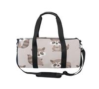 Mnsruu Sports Gym Bag with Shoulder Strap for Women Men Cute Raccoon Duffle Bag Travel Training Workout Bag with Shoe Compartment for Overnight,Weekend