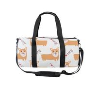 Mnsruu Sports Gym Bag with Shoulder Strap for Women Men Cute Welsh Corgi Duffle Bag Travel Training Workout Bag with Shoe Compartment for Overnight,Weekend
